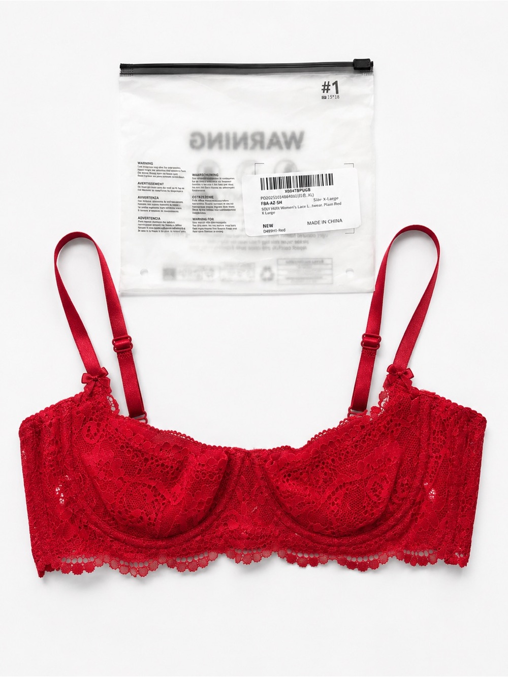 SOLY HUX Red Lace Underwire Bra NWOT Size XL